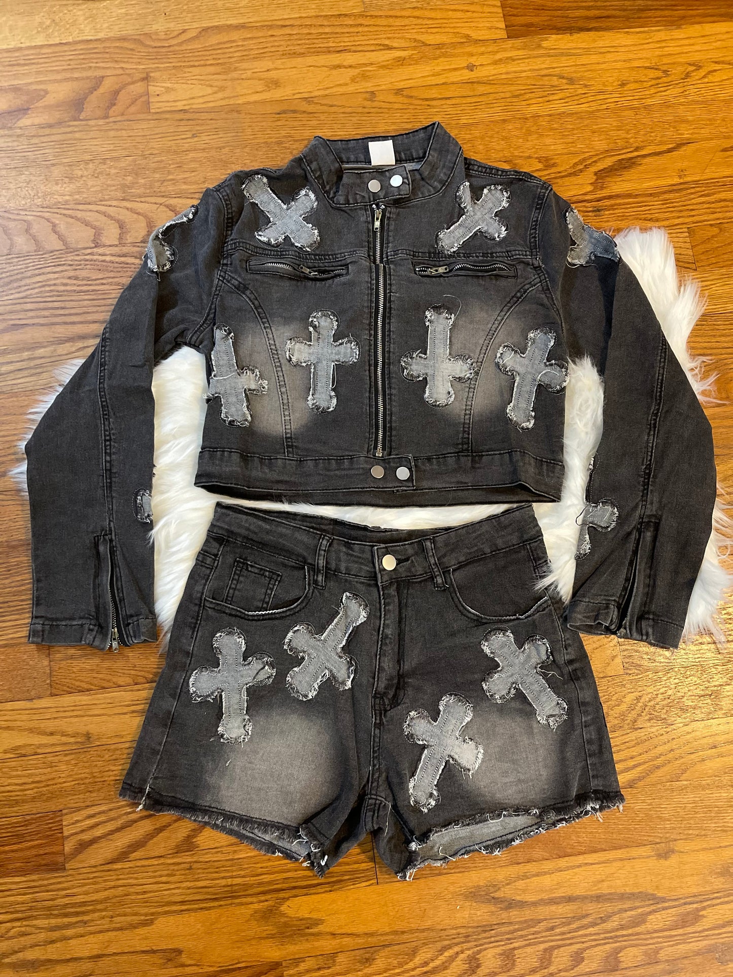 Cross Me Out Denim Set *Pre Order*